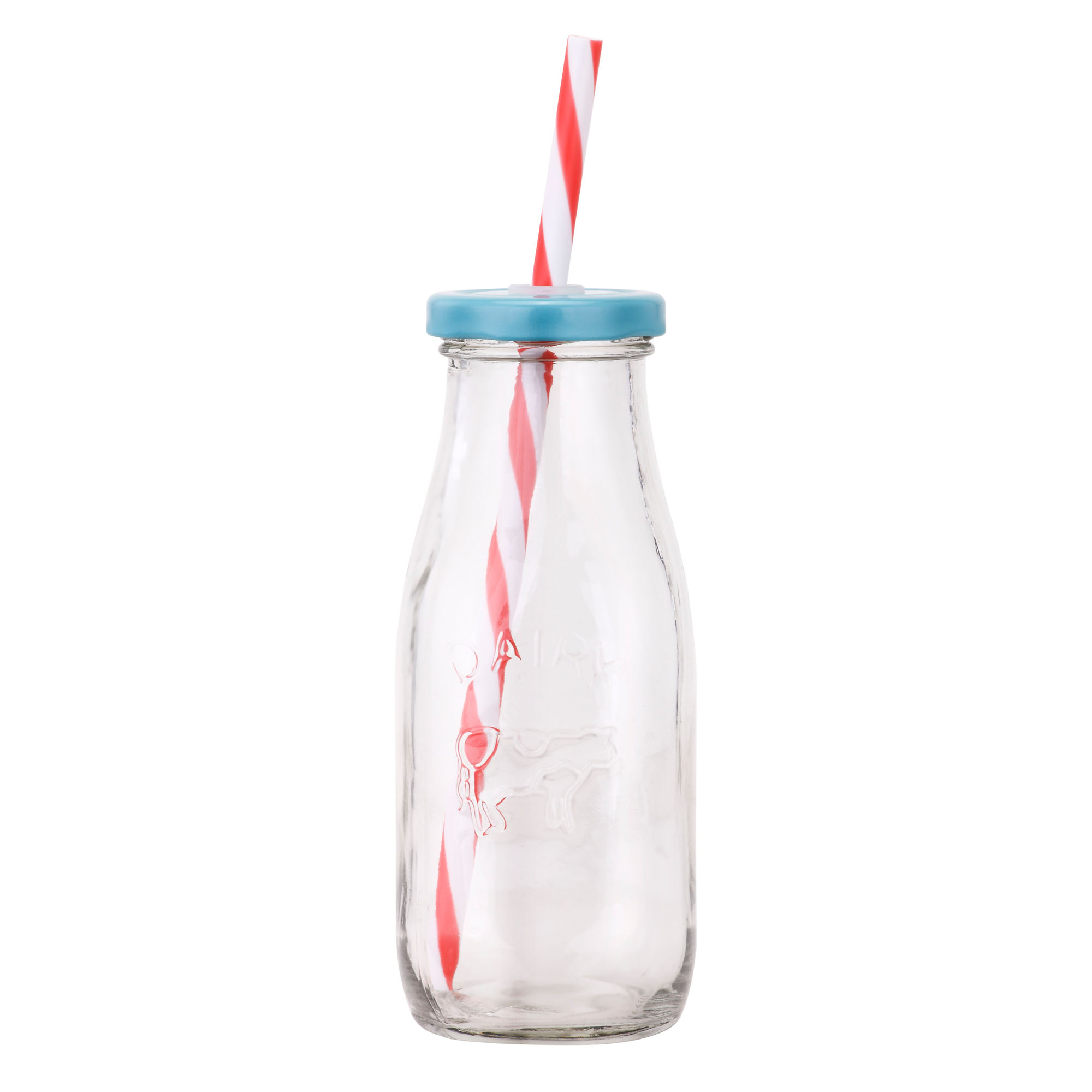 Vonshef Set Of 6 Milk Bottles Drinking Glass Set With Reusable Straws And Lids Ebay 6734