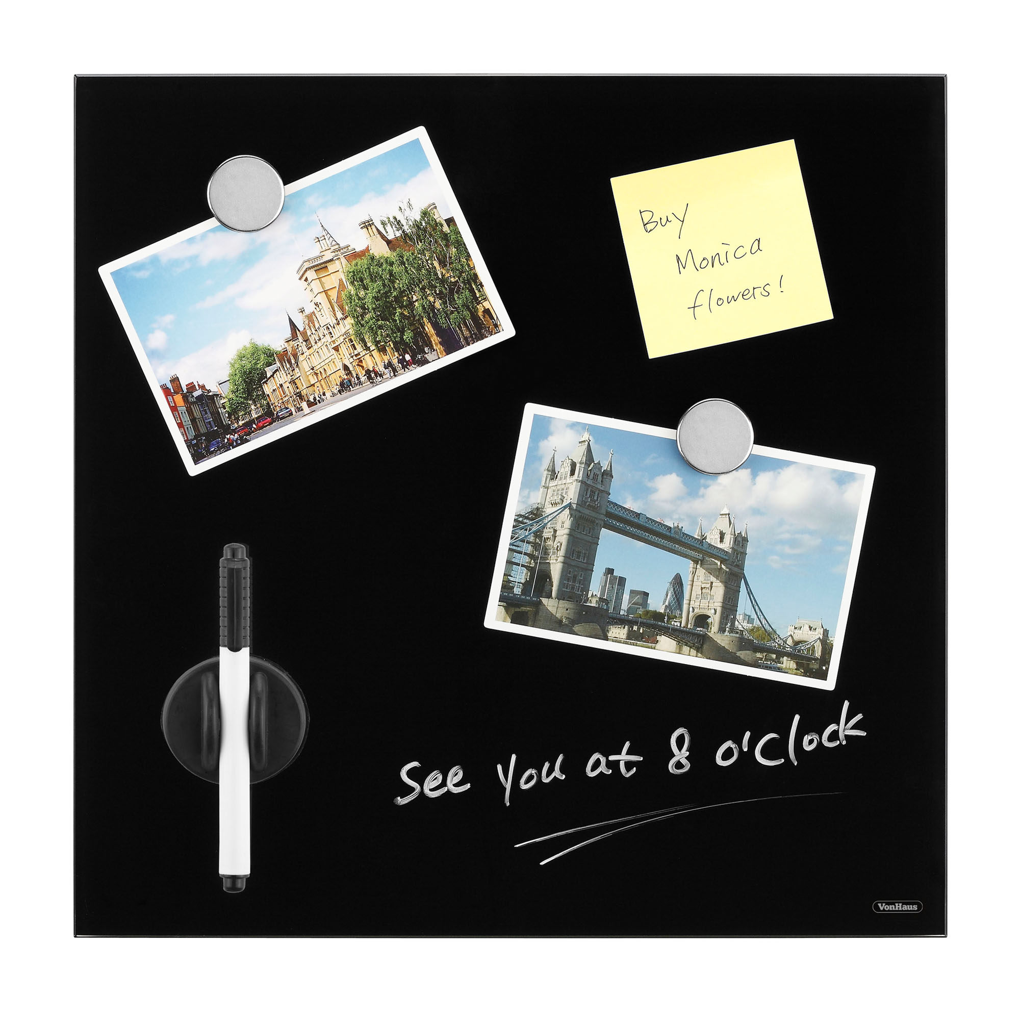 VonHaus Glass Reminder Bulletin Memo Notice Message Board in 4