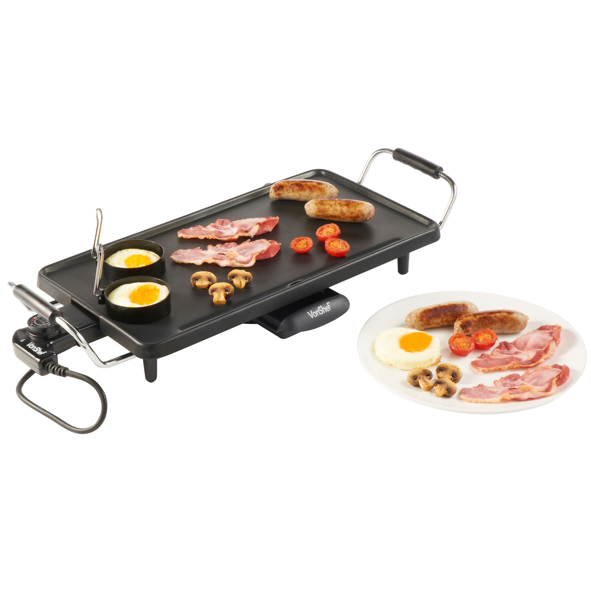 Vonshef Electric Teppanyaki Table Top Grill Griddle Bbq Barbecue Garden Camping