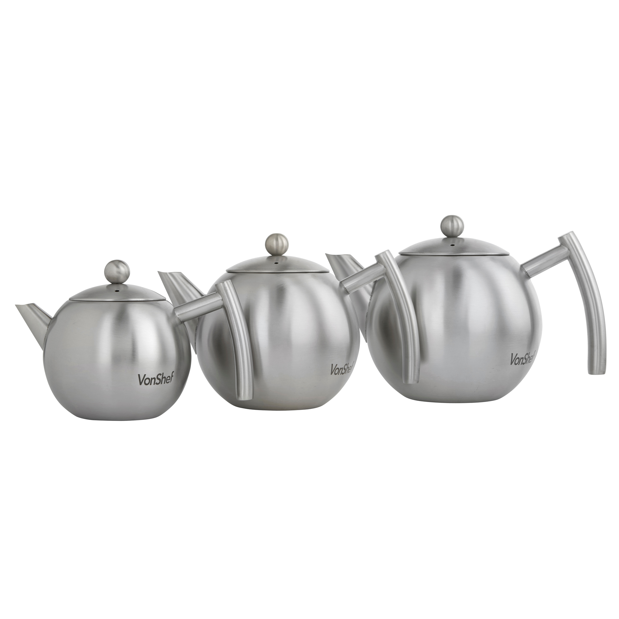 VonShef Stainless Steel Teapot Infuser Tea Pot 380ml, 700ml and 1L eBay