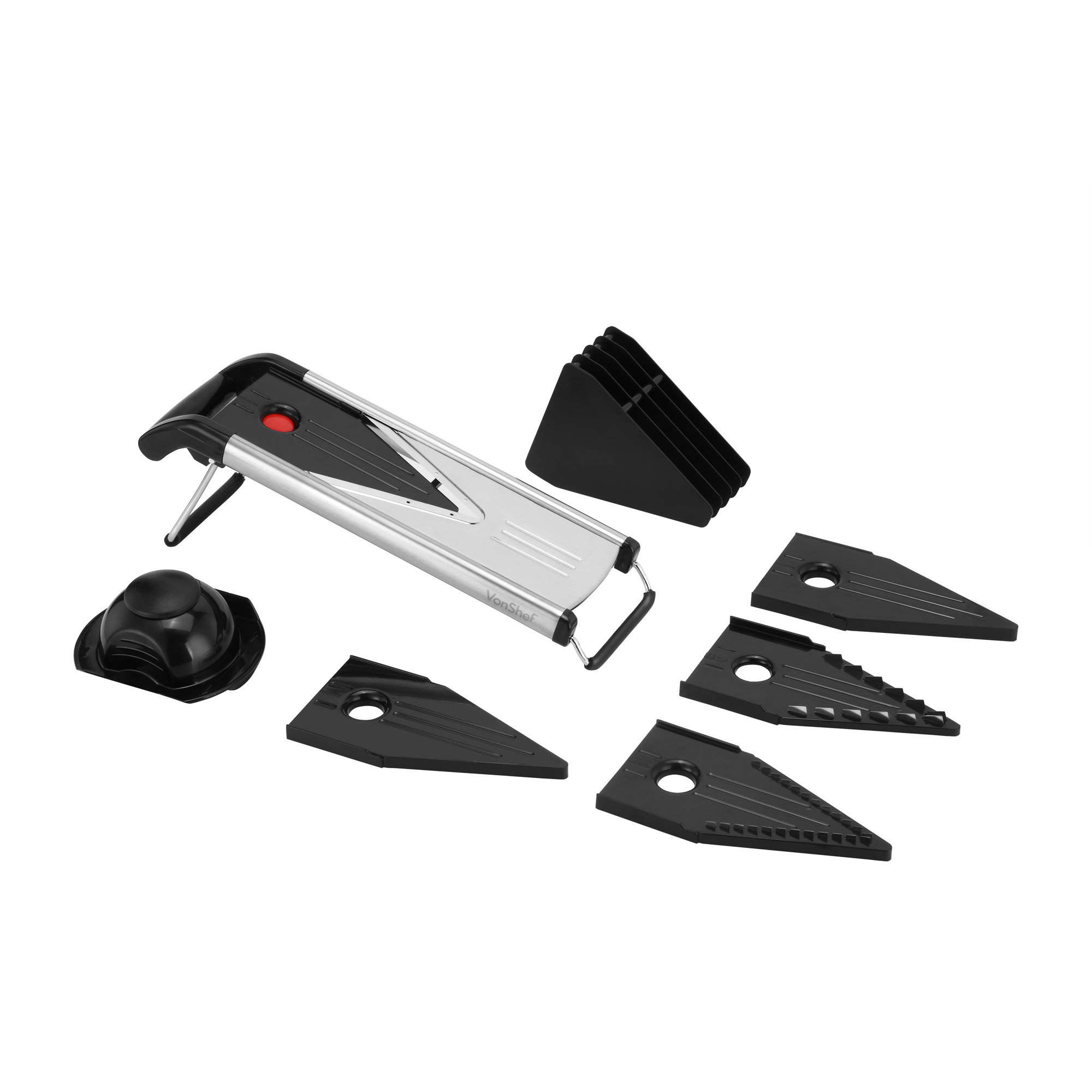 VonShef V Shaped Blade Mandoline Fruit/ Vegetable Slicer Grater with 5