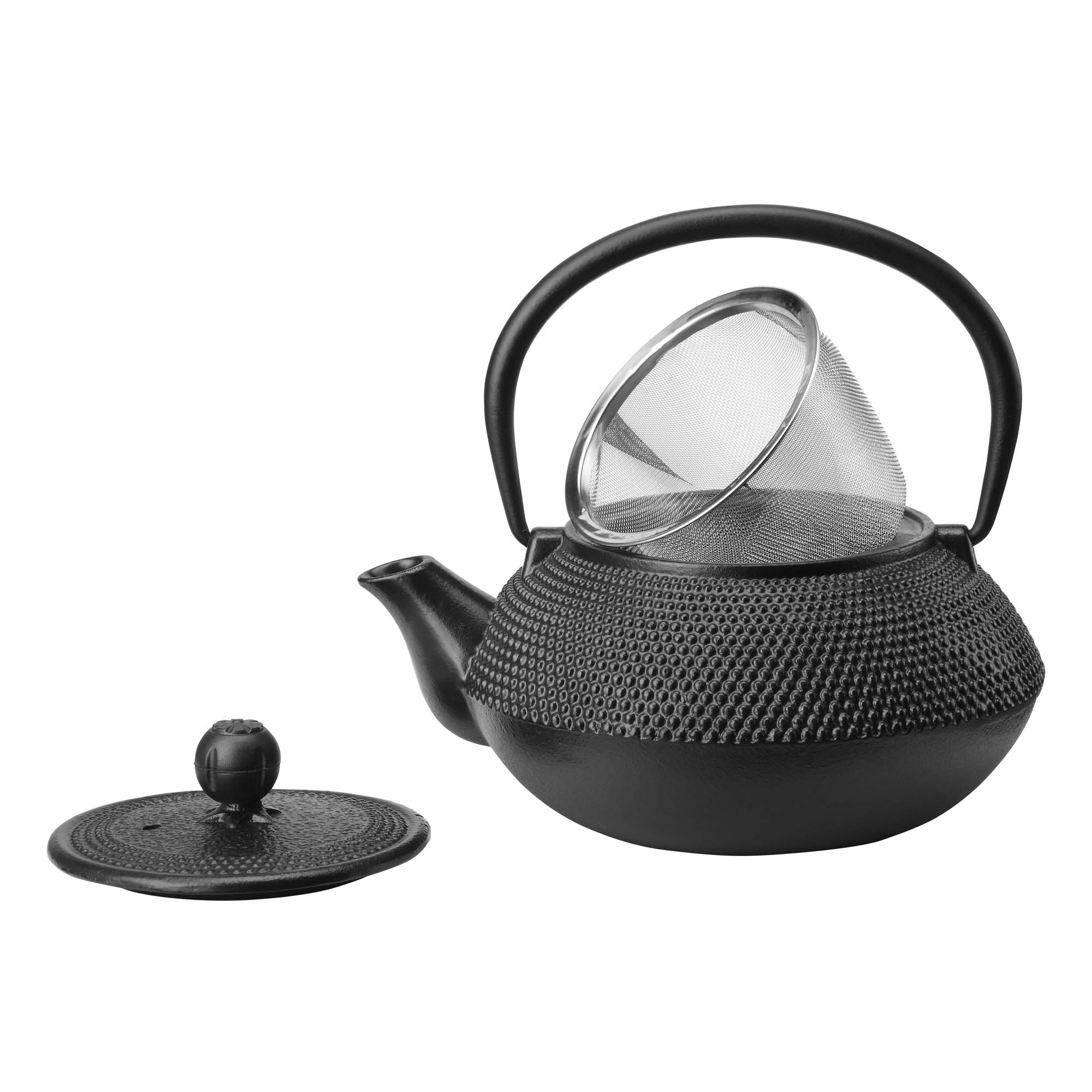 VonShef Tetsubin Japanese Style Cast Iron Black Hobnail Teapot Kettle 0
