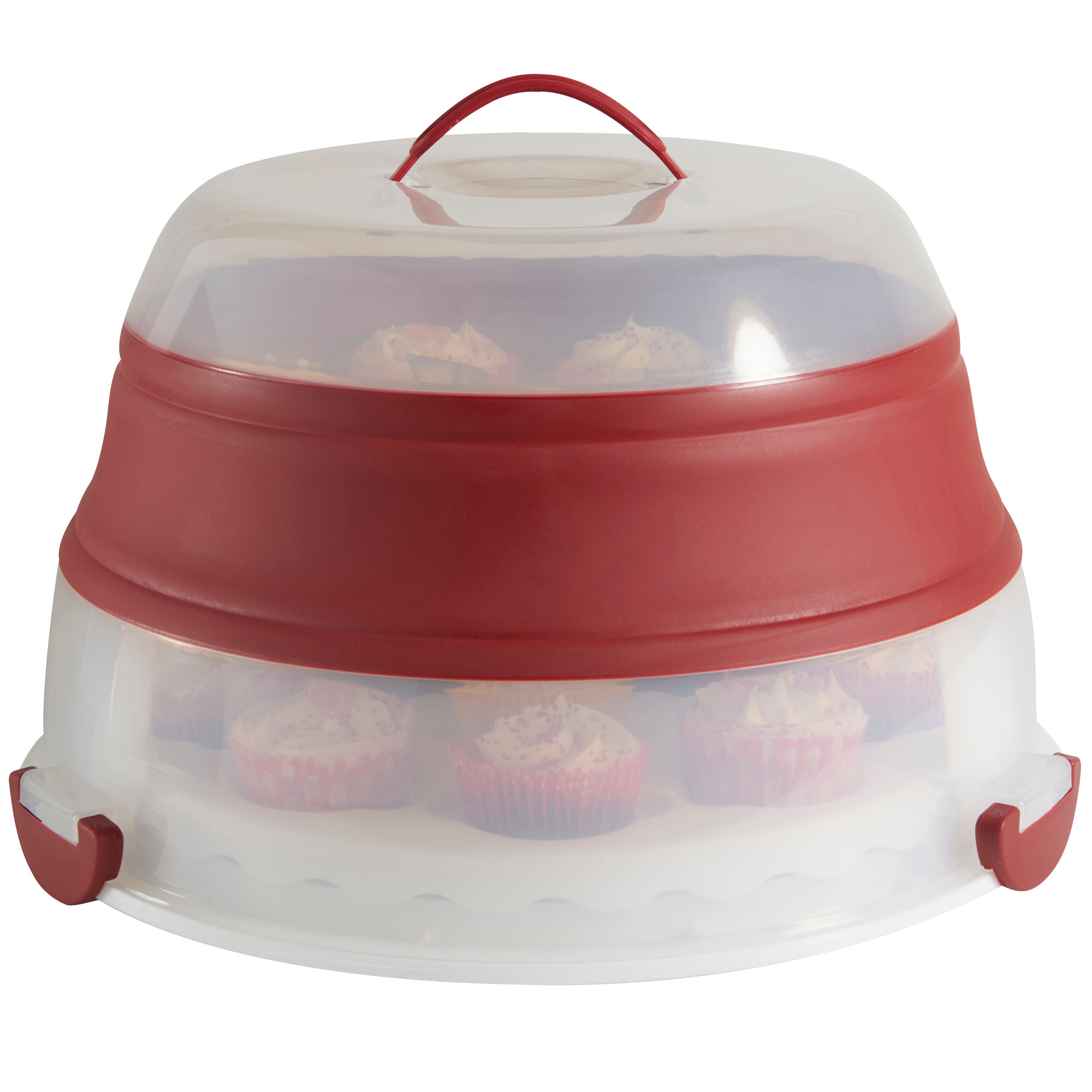 Vonshef 2-in-1 Cake And Cupcake Storage Box Container With Adjustable 