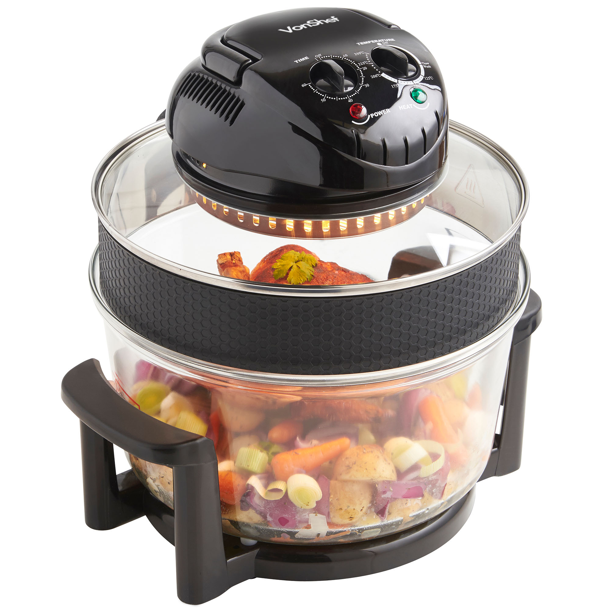 VonShef Premium 12L Halogen Convection Oven Cooker & Extender Ring