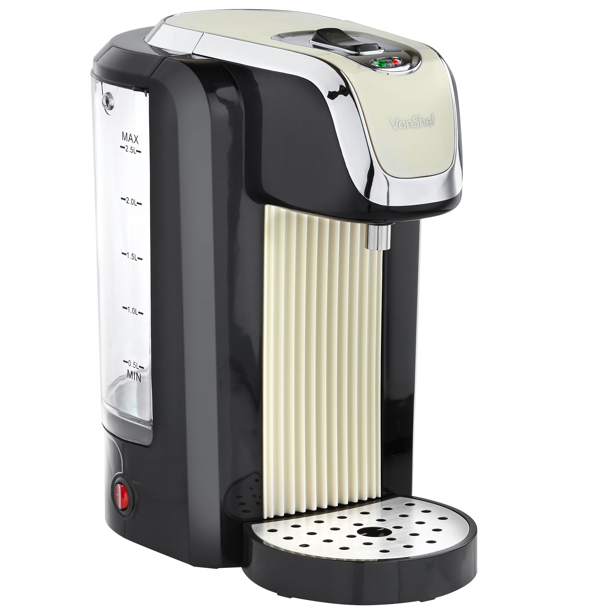 VonShef Instant Hot Water Boiler Dispenser Machine Cream 2.5L Maximum 2600W