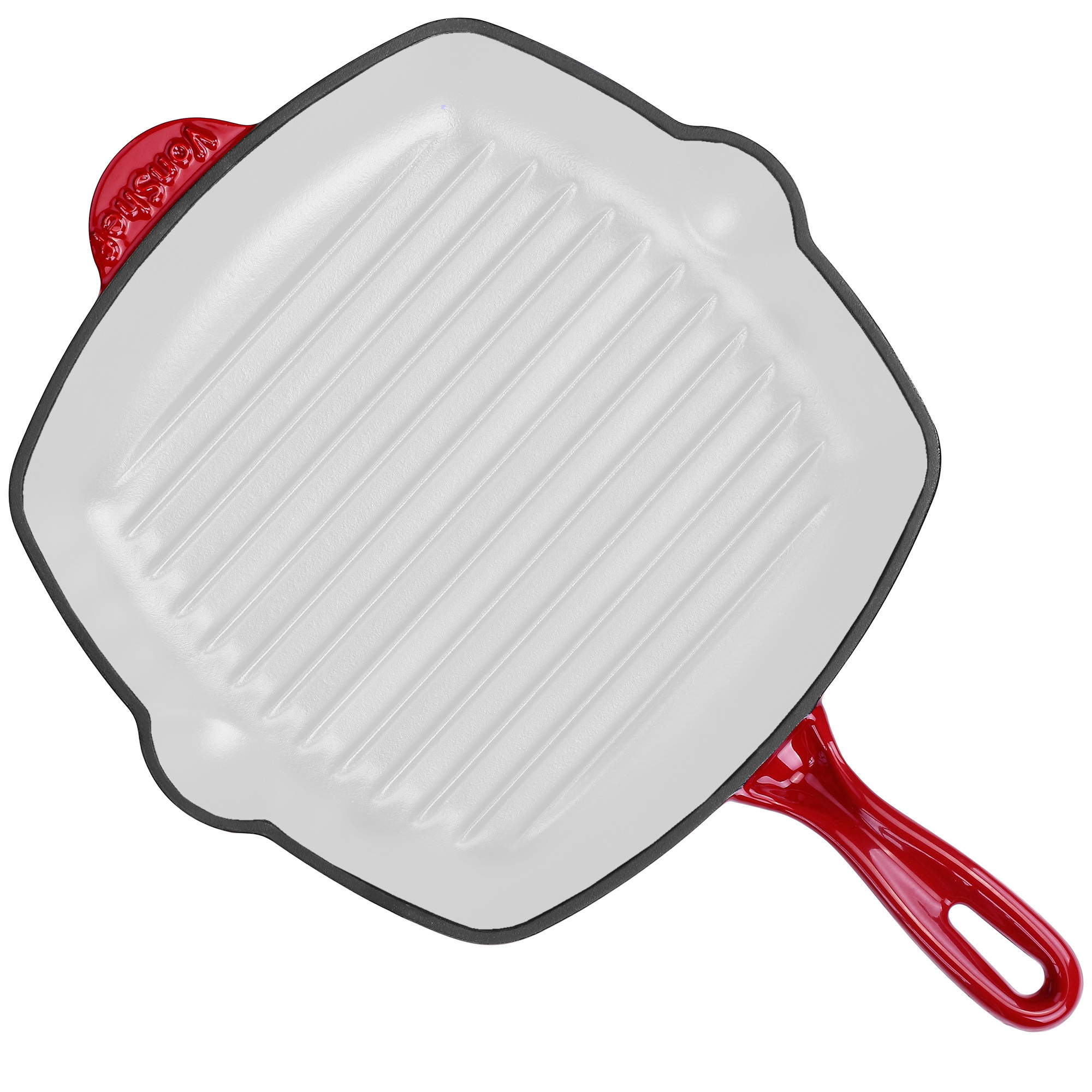 VonShef 26cm NonStick Cast Iron Square Induction Grill Frying Griddle