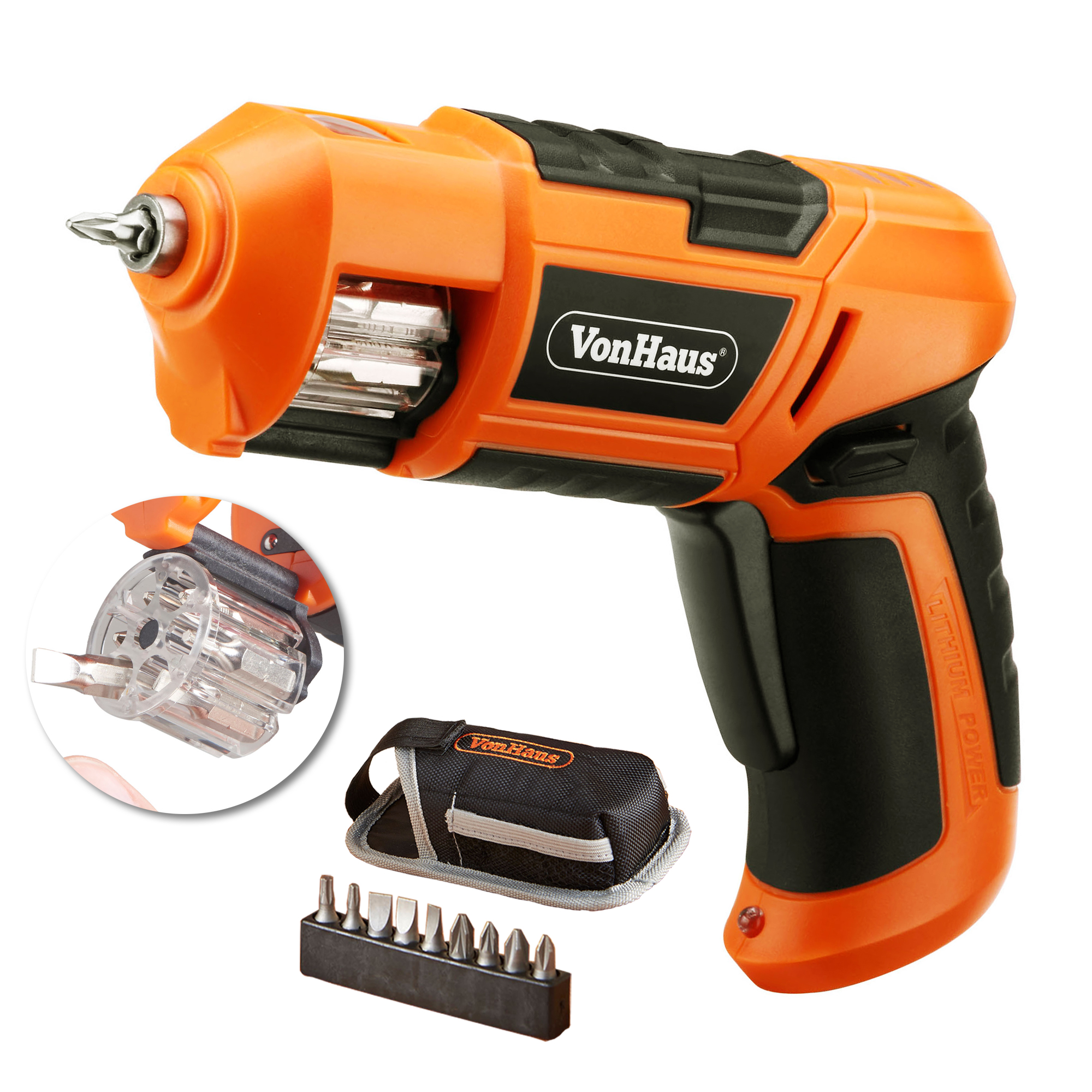 VonHaus Cordless Revolver 3.6V LiIon Electric Rechargeable Screwdriver