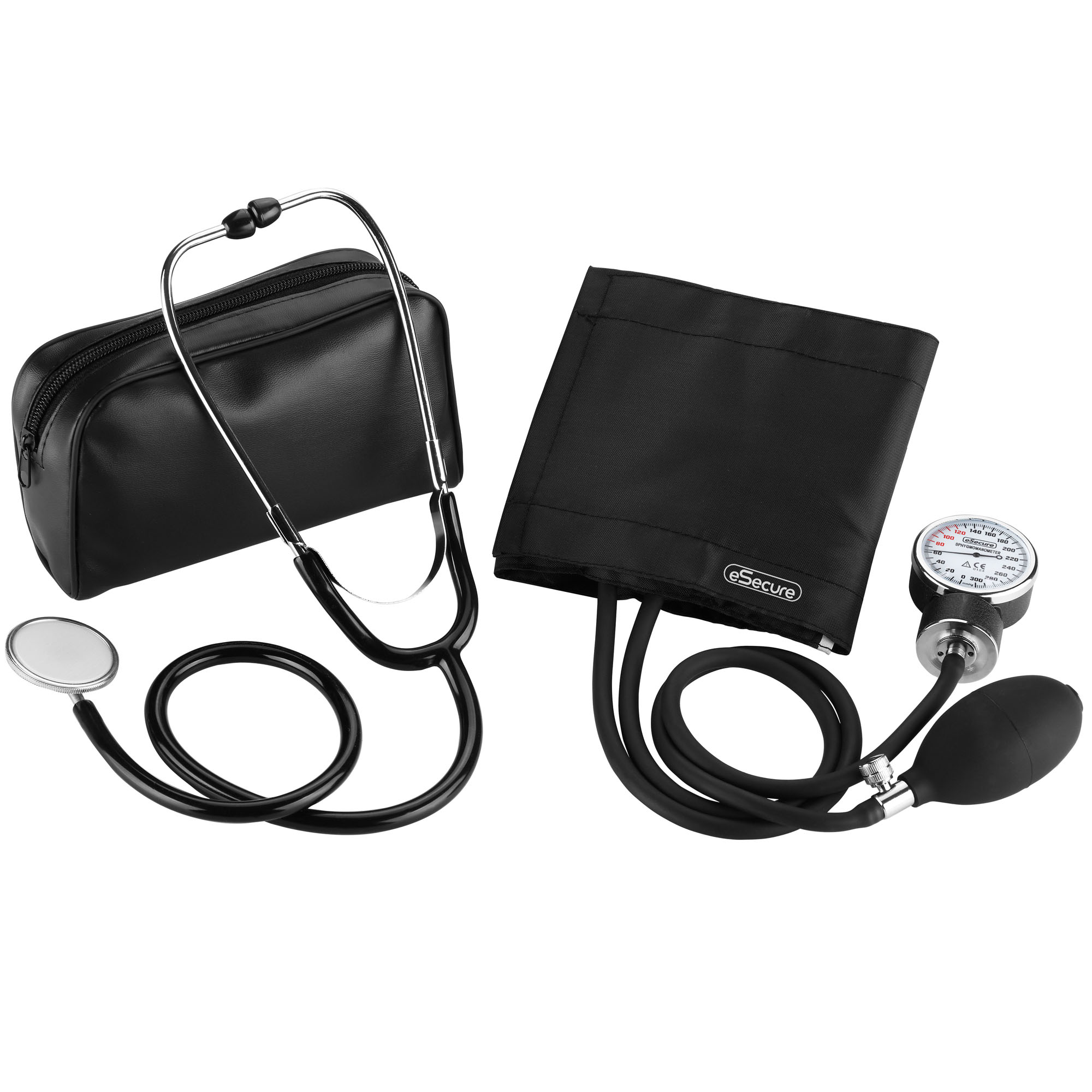 Aneroid Sphygmomanometer Blood Pressure Monitor Meter + Stethoscope