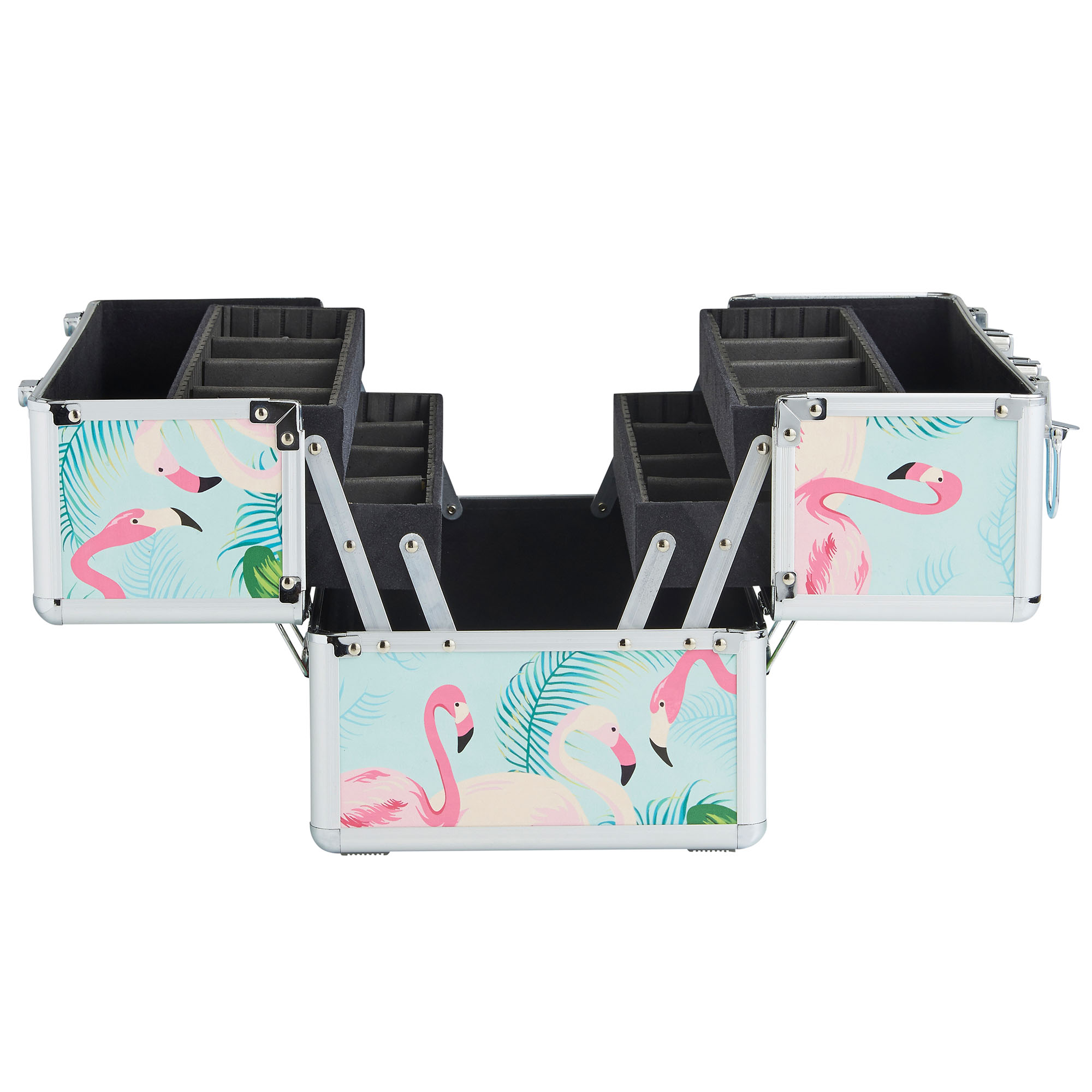 Beautify Large Flamingo Beauty Case Professional Cosmetic Makeup Vanity