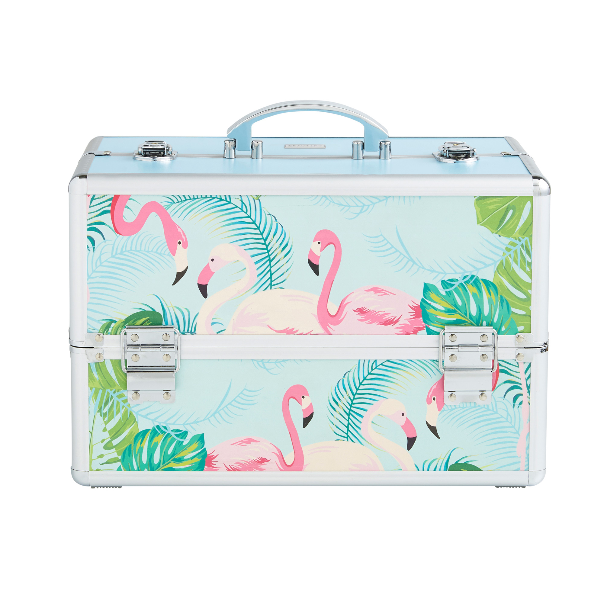Beautify Large Flamingo Beauty Case Professional Cosmetic Makeup Vanity